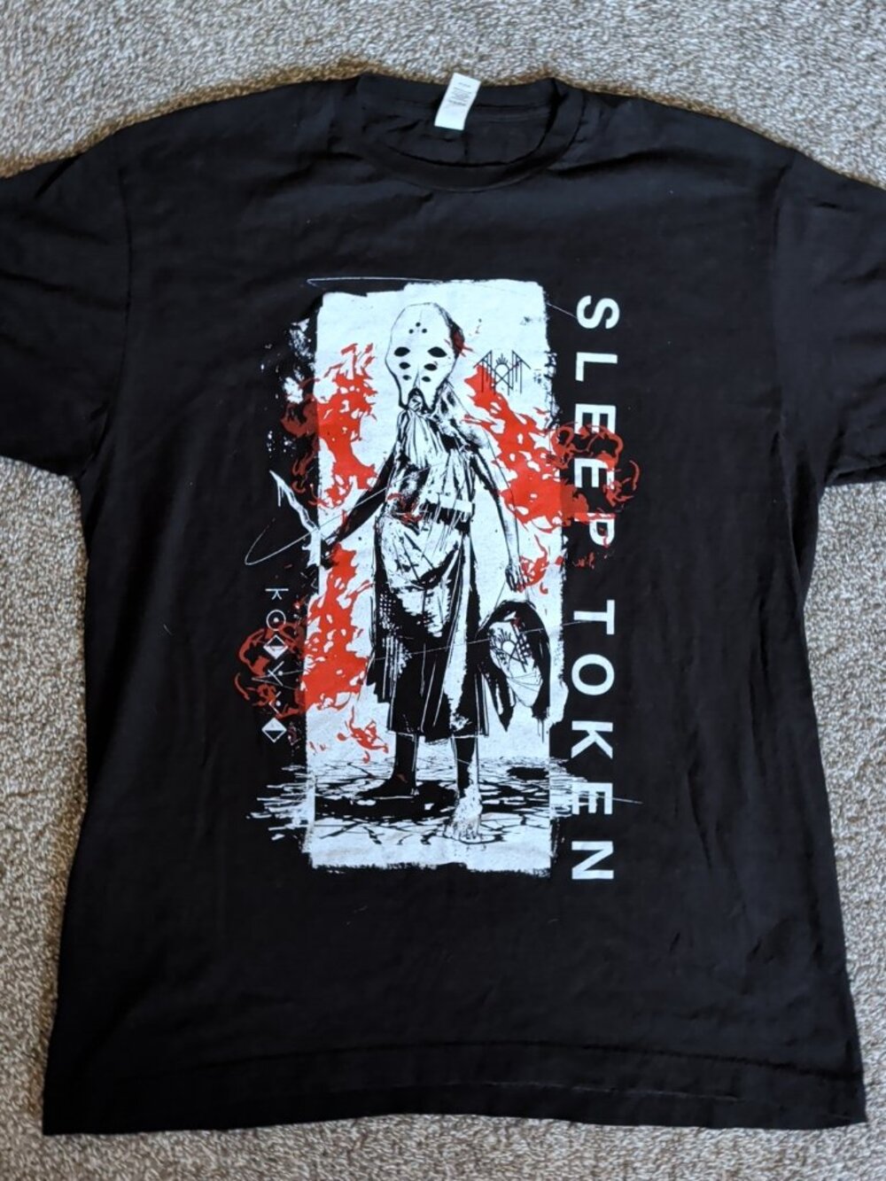 Sleep Token Black/White/Red Size Large Music/Metal Band Short Sleeve Shirt